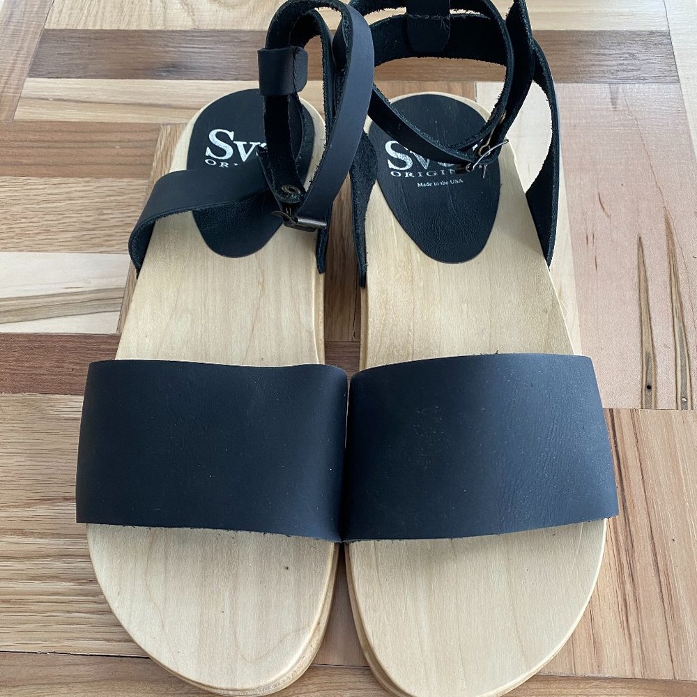 Sven Flat Sandal- Ankle Wrap- Black